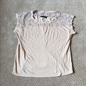‼️ Beige Lace Detail Top ‼️